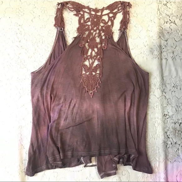 Hand dyed - Tying Flower Lace Top - Picture 2 of 3